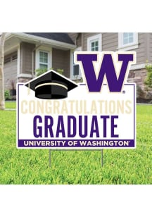 Washington Huskies Congratulations Graduate Yard Sign - White