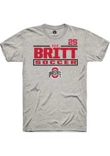Elle Britt Ohio State Buckeyes Ash NIL Stacked Box Short Sleeve Player T Shirt