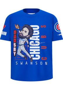 Dansby Swanson  Chicago Cubs Boys Blue Remix Avatar Short Sleeve T-Shirt