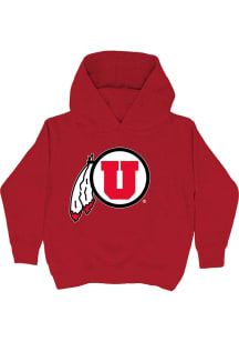 Vive La Fete Utah Utes Toddler Red Sam Long Sleeve Hooded Sweatshirt