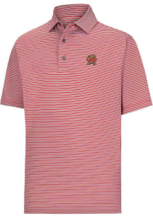 Footjoy Maryland Terrapins Mens Red Multi Stripe Short Sleeve Fashion Polo