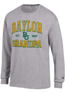 Champion Baylor Bears Grey Est. Date Grandpa Jersey Long Sleeve T Shirt
