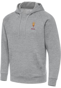 Antigua Arizona State Sun Devils Mens Grey Heather Mom Victory Long Sleeve Hoodie
