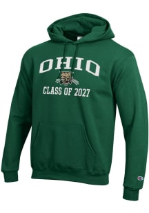 Champion Ohio Bobcats Mens Green Primary Class of 2027 Powerblend Long Sleeve Hoodie