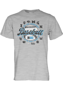 Blue 84 Big Ten Grey 2025 Big Ten Baseball Short Sleeve T Shirt