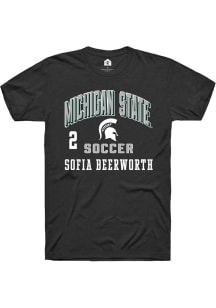 Sofia Beerworth Michigan State Spartans Black NIL Arch Logo Short Sleeve Player T Shirt