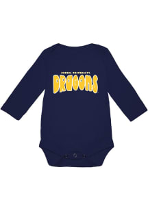 Drexel Dragons Baby Navy Blue Team Logo Long Sleeve One Piece