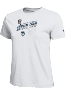 Champion UConn Huskies Womens White MBB Final Four 2026 Core Short Sleeve T-Shirt