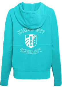 WEAR by Erin Andrews KC Current Womens Teal Knit Cord Long Sleeve Full Zip Jacket