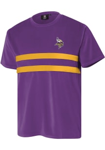 Forever Collectibles Minnesota Vikings Black Team Stripe Velour Short Sleeve Fashion T Shirt