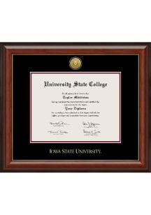 Iowa State Cyclones Engraved Medallion Diploma Frame - Brown