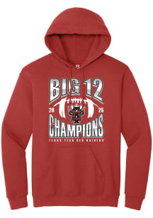 Summit Sportswear Texas Tech Red Raiders Mens Red 2025 Big 12 Football Champions NUMBER ONE FOOTBA..