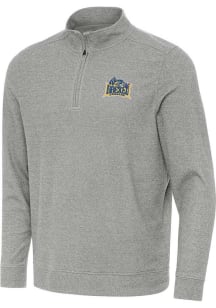 Antigua Drexel Dragons Mens Grey Subtle Long Sleeve Qtr Zip Pullover