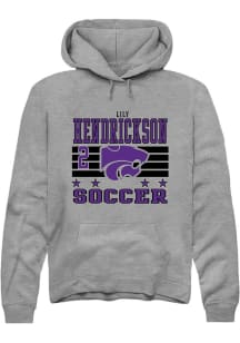 Lily Hendrickson K-State Wildcats Mens Grey NIL Striped Player Hood
