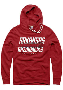 Charlie Hustle Arkansas Razorbacks Mens Cardinal Football Trailing Long Sleeve Hoodie