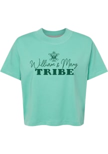 William & Mary Tribe Womens Green Tonal Type Short Sleeve T-Shirt