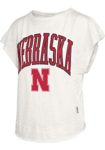 Pressbox Nebraska Cornhuskers Womens White Nelson Movement Short Sleeve T-Shirt