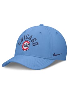 Nike Chicago Cubs Mens Light Blue Alt 5 Dri-Fit Arch Name & Logo Swooshflex Flex Hat