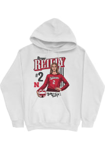 Bergen Reilly Nebraska Cornhuskers Mens White Classics Hoodie Player Hood