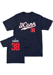 Jayden Caruso UConn Huskies Navy Blue NIL Script Short Sleeve Player T Shirt