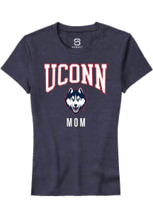 Summit Sportswear UConn Huskies Womens Navy Blue Mom Short Sleeve T-Shirt