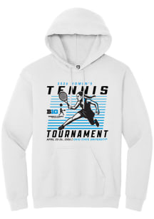 Summit Sportswear Big Ten Mens White 2026 Women's Tennis Tournament Long Sleeve Hoodie