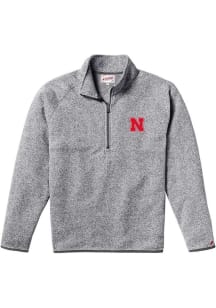 Nebraska Cornhuskers Mens Grey Saranac Long Sleeve Qtr Zip Pullover