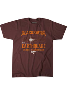 BreakingT Virginia Tech Hokies Maroon Blacksburg Earthquake Short Sleeve Fashion T Shirt
