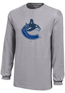 Champion Vancouver Canucks Youth Grey Core Long Sleeve T-Shirt