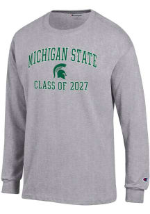 Champion Michigan State Spartans Grey Font Class of 2027 Jersey Long Sleeve T Shirt