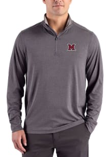 Cutter and Buck Miami RedHawks Mens Black Forge Eco Big and Tall Qtr Zip
