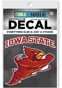 Iowa State Cyclones Punching Cy Auto Decal - Cardinal Red