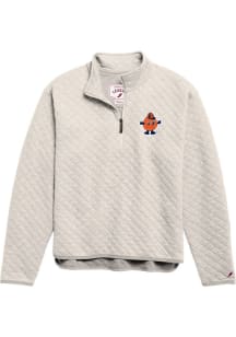 Syracuse Orange Womens Ivory Quilted Qtr Zip