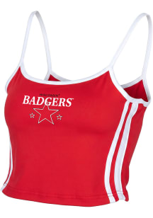Wisconsin Badgers Womens Red Striped Cami Tank Top
