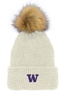 LogoFit Washington Huskies White Belgian Womens Knit Hat