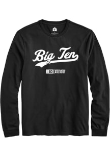 Rally Big Ten Black Script Long Sleeve T Shirt