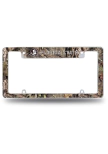 Florida State Seminoles Camo Mossy Oak All Over Chrome License Plate Frame - White