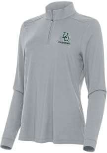 Antigua Baylor Bears Womens Ash Grandma Intent Qtr Zip