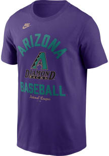 Nike Arizona Diamondbacks Purple Cooperstown Arched Name Baseball Short Sleeve T Shirt