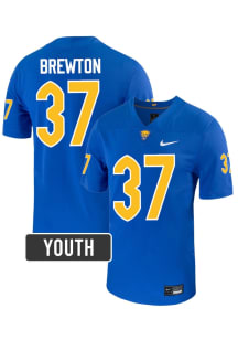 Davin Brewton Pitt Panthers Youth Blue  NIL Name And Number Football Jersey