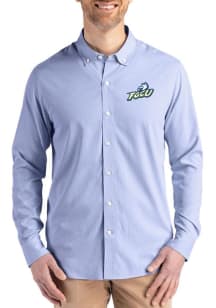 Cutter and Buck Florida Gulf Coast Eagles Mens Blue Confidence Pinstripe Long Sleeve Dress Shirt