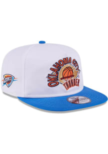 New Era Oklahoma City Thunder White 2Tone Hardwood Classic Golfer Mens Snapback Hat