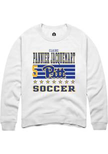 Claire Pannier Jacquemart Pitt Panthers Mens White NIL Striped Player Crew