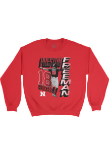 Preston Freeman Nebraska Cornhuskers Mens Red Illustrated Player Crew