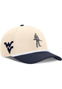 Nike West Virginia Mountaineers Primetime Rise 5 Panel Rope Adjustable Hat - Natural