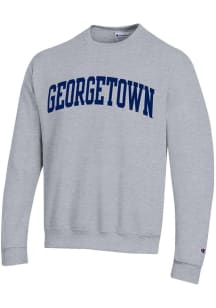 Champion Georgetown Hoyas Mens Grey ARCH NAME Long Sleeve Crew Sweatshirt
