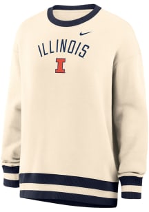 Nike Illinois Fighting Illini Womens Ivory Phoenix Oversized Crew Sweatshirt