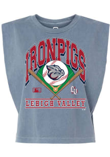 Summit Sportswear Lehigh Valley Ironpigs Womens Navy Blue Homefield Tank Top