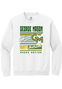 Summit Sportswear George Mason University Mens White Retro Long Sleeve Crew Sweatshirt
