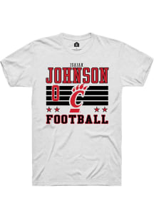 Isaiah Johnson Cincinnati Bearcats White Football NIL Striped Short Sleeve Player T Shirt